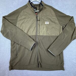 Howler Bros Mens XL Heed The Call Full Zip Quilted Fleece Jacket Olive Green